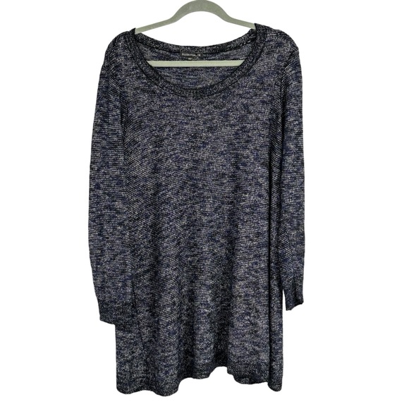 Eileen Fisher Sweaters - Women’s Eileen Fisher Size 1X Blue/White Linen/Viscose/Nylon Tunic LL Sweater